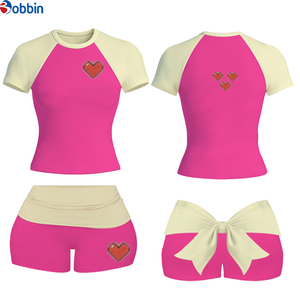Conjuntos de Ropa de Verano para Mujer, Estilo Urbano, Deportivos, Informales, con Lazo, de Manga Corta, Diseño Moderno y Popular - Product Image 1