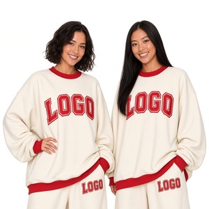 Compre un Conjunto Deportivo Informal de Moda Premium para Mujer, Sudadera Holgada y Relajada, Pantalones Holgados a Juego, Ropa Deportiva con Logotipo Personalizado - Product Image 6