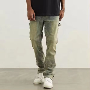 Jean en denim extensible slim fit premium pour homme, délavé bleu, déchiré, tendance et décontracté pour le quotidien - Product Image 3