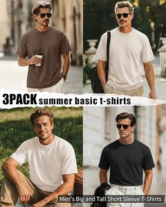 Camiseta de Algodón para Hombre, Estilo Nuevo, Manga Corta, Cuello Redondo, Color Sólido Informal, Transpirable, Ecológica, de Secado Rápido, Ajuste Holgado, para Uso Diario en Verano - Product Image 3