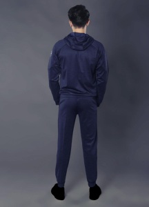 Chándal con Capucha y Cremallera Completa para Hombre 2026, Azul Marino/Negro, Color Sólido, Ropa Casual, Bolsillos Laterales, Corte Regular, Material de Poliéster para Otoño - Product Image 2