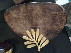 Caddy de vaisselle en bois avec poignées en métal, avec trois bols articulés - Product Image 4