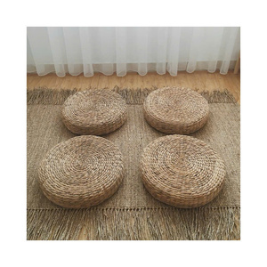 Natural Water Hyacinth Ottoman Handwoven Pouf <b>Floor</b> Cushion For Living Room Boho Footrest Foot Stool <b>Seating</b> - Product Image 1