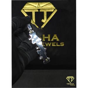 Pendentif personnalisé en fil barbelé « ALI » en argent sterling 925, serti de moissanite VVS, style hip-hop, par Trisha Jewels - Product Image 6
