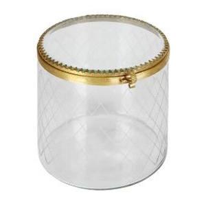 Caja de Joyería Rectangular de Vidrio Transparente con Marco de Acero Resistente y Recubrimiento de Cobre, 8X4X2 Pulgadas, para Joyería y Salón de Belleza - Product Image 2
