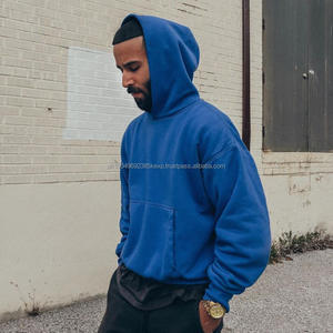 Automne et hiver, nouveau sweat à capuche en peluche lourd de 400 g, sweat à capuche uni, sweat à capuche personnalisé pour homme - Product Image 2