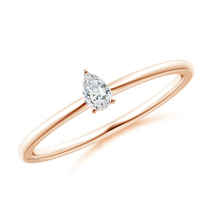 Anillo de Compromiso Solitario de Diamante Cultivado en Laboratorio con Corte Pera Vintage de Lujo, Certificado IGI, Oro de 10K, 14K, 18K, Plata 925, 935 - Product Image 2