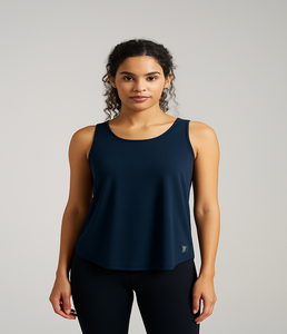 Women Sleeveless Box Pleat <b>Tank</b> <b>Top</b> Polyester <b>Loose</b> Fit Elegant Casual Blouse Lightweight Breathable Summer <b>Top</b> Bulk Supplier - Product Image 4