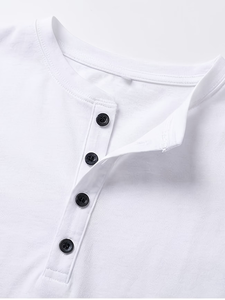 Summer Men's Short Sleeve Low-Neck Button-Up T-Shirt Men's Base <b>Layer</b> Men's Casual <b>Top</b> Suitable for Parties Beaches And Vacation - Product Image 3