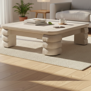 Table basse Lucca de la collection TEAK, en teck massif, design minimaliste moderne, finition naturelle - Product Image 1