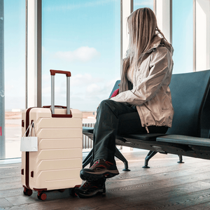 Ensemble de bagages 3-en-1 en alliage beige avec poignée télescopique en fer, valises trolley ABS et PC 20, 24 et 28 pouces - Product Image 6