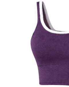 Conjunto de Falda de Dos Piezas Morado para Mujer, Personalizado por el Fabricante, Top Corto sin Mangas, Minifalda de Cintura Alta, Suave y Elástica, Atuendo Casual de Verano - Product Image 4