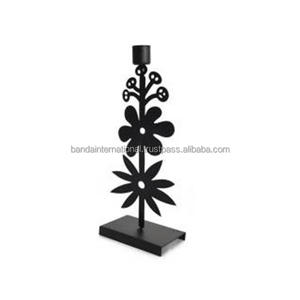 Portavelas cónico de hierro con revestimiento de polvo negro terminado para iluminar la decoración del hogar y otros tarros de portavelas - Product Image 4