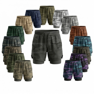 Custom Logo Design 2 in 1 Running <b>Shorts</b> Gym Workout Training Breathable Sports Fitness Inner <b>Compression</b> Layer Custom <b>Shorts</b> - Product Image 1
