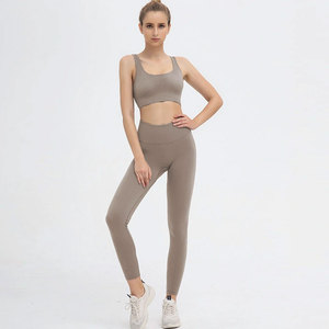 Conjunto de Yoga Ligero de Alta Calidad para Mujer, Sin Mangas, con Logotipo Personalizado, Ropa Deportiva para Gimnasio, Material Spandex - Product Image 2