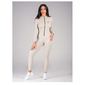 Mono deportivo de yoga para mujer, de manga corta, con media cremallera y tirantes finos, que absorbe el sudor, ajustado, con sensación de segunda piel, de longitud completa - Product Image 5