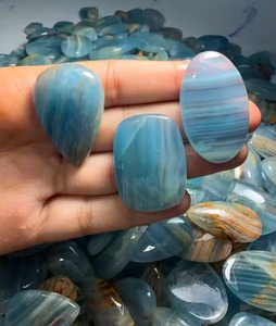 Lot en gros de cabochons de calcite bleue naturelle de qualité, pierres précieuses de taille libre pour la fabrication de bijoux fins - Product Image 1