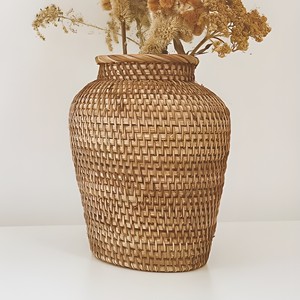 Vase en rotin tressé à prix abordable, vases en fibres naturelles de qualité supérieure, porte-fleurs - Product Image 4