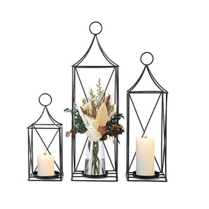 Metal Candle Lantern Sophisticated Residential Decor Feature Crafted to Blend Artistic Design with Warm Ambient Lighting - Product Image 6