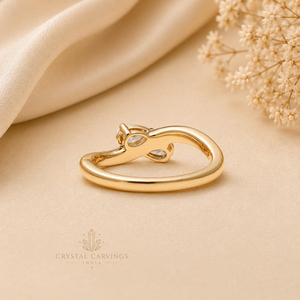 Anillo de compromiso abierto de dos piedras con moissanita de 1 quilate talla pera, chapado en oro, plata de ley 925, anillo de promesa para mujer - Product Image 3