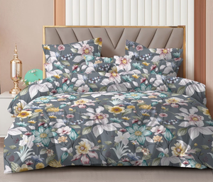 <b>High</b> <b>Thread</b> <b>Count</b> Woven Modern Twin Size Grade Washed Cotton Customizable 4-Piece Bed <b>Sheet</b> Set Pillow Cases All-Season Florals - Product Image 1