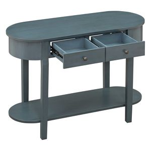 Consolle a Specchio con Design Curvo e Finitura Liscia per Ingressi (Blu Navy) - Product Image 6