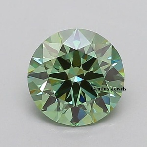 Diamante de laboratorio de corte redondo de 1.5 quilates, color verde intenso, certificado IGI con claridad VVS, para venta al por mayor. - Product Image 1