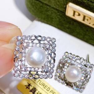 Pendientes de Perlas de Agua Dulce Estilo Vintage, Joyería de Encaje de Plata Pura Chapada en Oro de 14K con Preservación del Color - Product Image 3