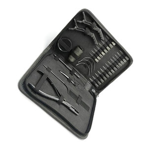 Kit d'outils professionnels en acier inoxydable pour extensions de cheveux, mini pince à sertir à 2 trous avec 12 pinces à extensions de cheveux et outil de séparation - Product Image 2
