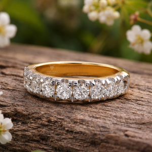 Bague de fiançailles, de mariage ou de promesse pour femme, diamant rond de 3 mm, certifié IGI, plaqué or 14 carats, sertissage pavé classique. - Product Image 5