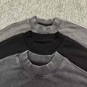 Custom Logo Mens Acid Washed Sweatshirt Vintage Crewneck Fleece <b>Jumper</b> High Quality Wholesale Bulk Streetwear <b>Pullover</b> Top - Product Image 3