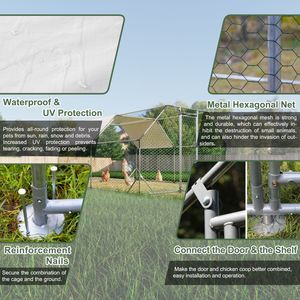 Gallinero Grande de Metal Galvanizado de 10 pies x 13 pies, Corral para Aves de Corral, Jaula para Gallinas, Jaula para Animales - Product Image 4