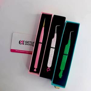 Pince à cils GETUP BROSONS en acier inoxydable à pointe lisse, emballage individuel de précision, logo personnalisé avec découpe sur mesure - Product Image 4