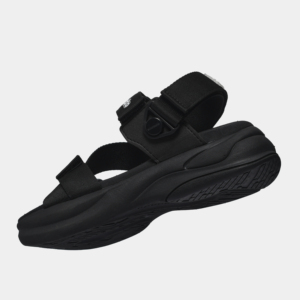 Sandalias Casuales F8B con Punta Abierta, Diseño Giratorio, Agarre Mejorado, Estabilidad, Color Negro Completo, Suela de Goma - Product Image 5