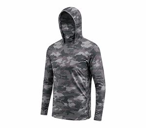 เสื้อฮู้ดตกปลาแขนยาวสำหรับผู้ชาย Sprint UPF 50 ป้องกันรังสียูวี ลายฉลามพิมพ์ลาย สีน้ำเงิน เสื้อกีฬา - Product Image 5
