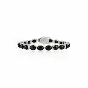 Black Start Gemstone Sleek 925 Sterling Silver Bezel <b>Set</b> Fine Tennis Bracelet For Women's Daily Wear Jewelry Accessories - Product Image 1