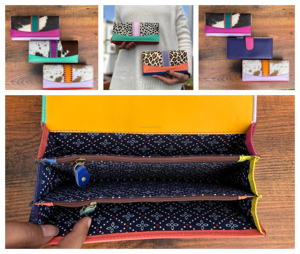 กระเป๋าคลัทช์หนังวัวรีไซเคิลสำหรับผู้หญิงกระเป๋าคลัทช์หนังวัวหลากสีมีสไตล์กระเป๋าใส่บัตร - Product Image 2