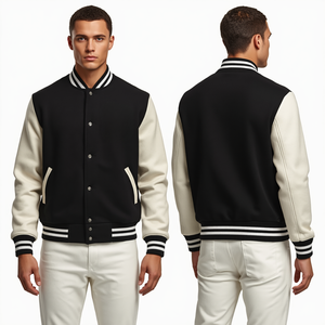 Veste varsity en laine mélangée de qualité supérieure pour hommes, style classique, streetwear universitaire - Product Image 1