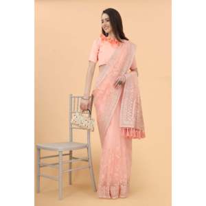 Robe de soirée de créateur Saree à porter avec des diamants élégants - Product Image 3
