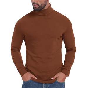 Wholesale <b>Mens</b> Plain Blank Turtleneck <b>Shirt</b> High Density Fabric Slim Fit Long Sleeve Top Custom Supplier Bulk High Neck <b>Shirts</b> - Product Image 5