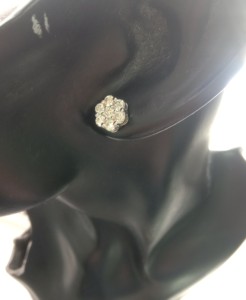 925 Sterling <b>Silver</b> Rhodium Plated Round Cut Natural Diamond Ladies Stud Earrings Womens 1.44 Ct Trendy <b>Wedding</b> Jewelry 9mm - Product Image 4