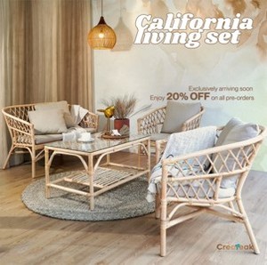 ชุดเฟอร์นิเจอร์หวายแบบโมดูลาร์ California Living Set โซฟาเก้าอี้พักผ่อน ดีไซน์หรูหรา ทนทาน นั่งสบาย เหมาะสำหรับอพาร์ทเมนต์ ห้องนั่งเล่น และกลางแจ้ง - Product Image 3