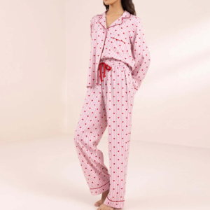Fabricant de vêtements de détente pour femmes sur mesure, pyjamas, ensembles de pantalons, chemises imprimées pour le printemps et l'automne, ensembles de pyjamas - Product Image 3