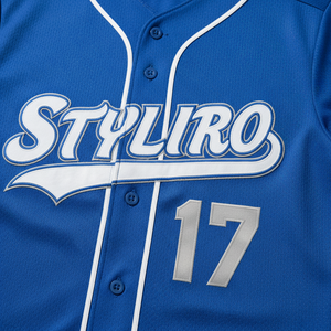 Styliro Baseball Jersey Set Men's Blue Short Sleeve Moisture Wicking Polyester Uniform With Pants And <b>Cap</b> - Product Image 5