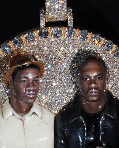 925 Silver Hip Hop Charm Pendants <b>Memorial</b> Photo <b>Frame</b> Necklace with 3D Portrait Enamel Moissanite Diamonds Iced Jewelry - Product Image 3