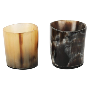 แก้วน้ำเขาควายคุณภาพสูง แก้วน้ำทรงวิกิ้ง / แก้วเบียร์เขาควาย / แก้วมีขอบทองเหลือง ราคาถูก RDM - Product Image 4