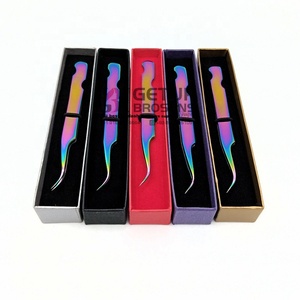 Pinzas Profesionales de Acero Inoxidable Antiestáticas y Antimagnéticas para Extensión de Pestañas GETUP BROSONS IMPEX, Puntas Dentadas y Lisas de 10 mm - Product Image 6