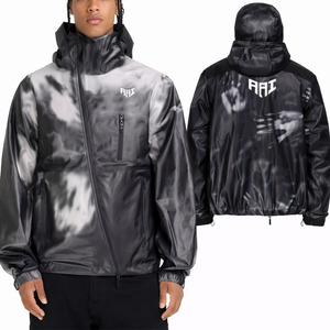 <b>Men</b> Hooded Waterproof Windbreaker <b>Jacket</b> Printed Outdoor <b>Rain</b> <b>Jacket</b> <b>Lightweight</b> Streetwear Style Custom OEM Bulk Supply - Product Image 1