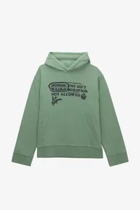 Orange Cartoon Print Hooded Sweatshirt Men Streetwear Oversized <b>Back</b> Logo Plastisol Cotton Knitted Autumn Fit - Product Image 6