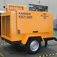 Compresor de Aire de Tornillo Diésel Kaishan KSCY-220-8, Compresor de Aire Móvil de 8 bar para Minería Pequeña y Perforación Ligera